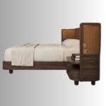 Premium Aurelia European Ash Wood Cane Bed with Integrated Nightstands - Image 4