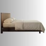 Elara Cane & European Ash Wood Bed – Dark Walnut Finish - Image 4