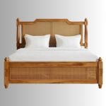 Aranya Classic Sheesham Wood Cane Bed with Storage – Honey Teak Finish - Image 5