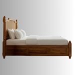 Aranya Classic Sheesham Wood Cane Bed with Storage – Honey Teak Finish - Image 2