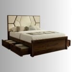 Veyra Sheesham Wood Upholstered Storage Bed – Walnut Finish - Image 3