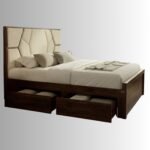 Veyra Sheesham Wood Upholstered Storage Bed – Walnut Finish - Image 2