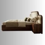Premium Aurelia Sheesham Wood Bed with Upholstered Headboard & Side Tables – Walnut Finish - Image 4