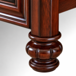 Regency Carved Mango Wood Bed with Upholstered Panel Headboard - Image 7