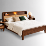 Cavelle Sheesham Wood Bed with Cane-Inspired Headboard - Image 3