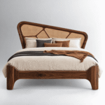 Siena Sheesham Wood Bed with Contemporary Cane Headboard - Image 3