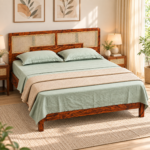 Mirelle Cane Panel Wooden Queen and King Bed