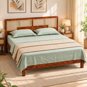Mirelle Cane Panel Wooden Queen and King Bed