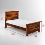 Veyron Sheesham Wood Bed with Panelled Headboard & Footboard - Image 4