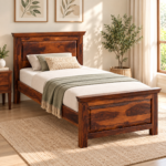 Veyron Sheesham Wood Bed with Panelled Headboard & Footboard