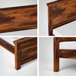 Veyron Sheesham Wood Bed with Panelled Headboard & Footboard - Image 3