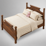 Aurelio Sheesham Wood Bed with Turned Posts & Classic Panelled Headboard - Image 4