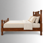 Aurelio Sheesham Wood Bed with Turned Posts & Classic Panelled Headboard - Image 3