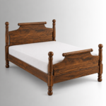 Aurelio Sheesham Wood Bed with Turned Posts & Classic Panelled Headboard - Image 2