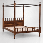 Montclair Mango Wood Cane Panel Four Poster Bed - Image 4