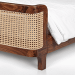 Aurevon Mango Wood Upholstered Four Poster Bed - Image 4