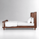 Aurevon Mango Wood Upholstered Four Poster Bed - Image 3