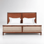 Aurevon Mango Wood Upholstered Four Poster Bed - Image 2