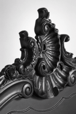 Ravelle Mango Wood Victorian Carved Bed in Black Finish - Image 6