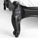 Ravelle Mango Wood Victorian Carved Bed in Black Finish - Image 5