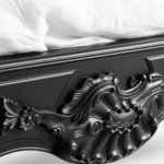 Ravelle Mango Wood Victorian Carved Bed in Black Finish - Image 4
