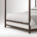 Veyron Solid Sheesham Wood Upholstered Four Poster Bed - Image 4
