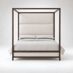 Veyron Solid Sheesham Wood Upholstered Four Poster Bed - Image 2