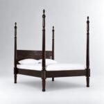 Regentia Solid Mango Wood Four Poster Bed in Walnut Finish - Image 3