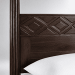 Regentia Solid Mango Wood Four Poster Bed in Walnut Finish - Image 5