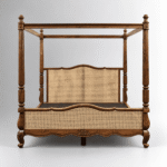 Montclair Mango Wood Cane Panel Four Poster Bed - Image 5