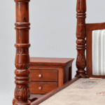 Regent Sheesham Wood Upholstered Four Poster Canopy Bed - Image 5