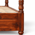 Regent Sheesham Wood Upholstered Four Poster Canopy Bed - Image 4