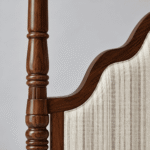 Regent Sheesham Wood Upholstered Four Poster Canopy Bed - Image 2