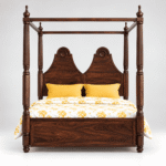 Aurevian Sheesham Wood Four Poster Royal Canopy Bed - Image 3