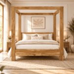 Oakmont Sheesham Wood Minimalist Four Poster Bed