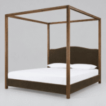 Everly Mango Wood Upholstered Four Poster Bed - Image 2