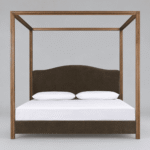 Everly Mango Wood Upholstered Four Poster Bed - Image 3