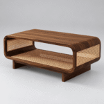 Zenvora Sheesham Wood & Cane Designer Coffee Table - Image 3