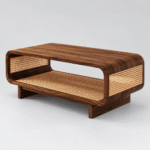 Zenvora Sheesham Wood & Cane Designer Coffee Table - Image 2