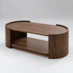 Velmora Sheesham Wood Oval Curve Coffee Table - Image 4