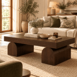 Orvello Sheesham Wood Sculpted Pedestal Coffee Table