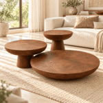 Aurelia Mango Wood Sculptural Coffee Table Set of 3