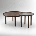 Sunlit Round Nesting Coffee Table Set – European Ash Wood - Image 5