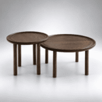 Sunlit Round Nesting Coffee Table Set – European Ash Wood - Image 4
