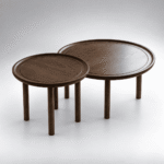 Sunlit Round Nesting Coffee Table Set – European Ash Wood - Image 2