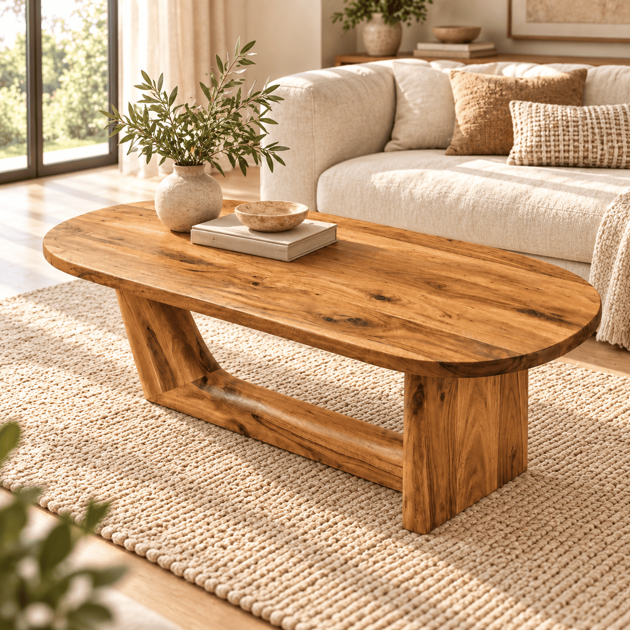 DLC440 (3) Aurora Organic Mango Wood Coffee Table – Dark Walnut Finish - Image 1