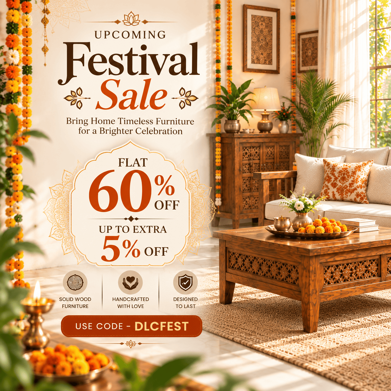 Festive Furniture Sale in a Sunlit Home